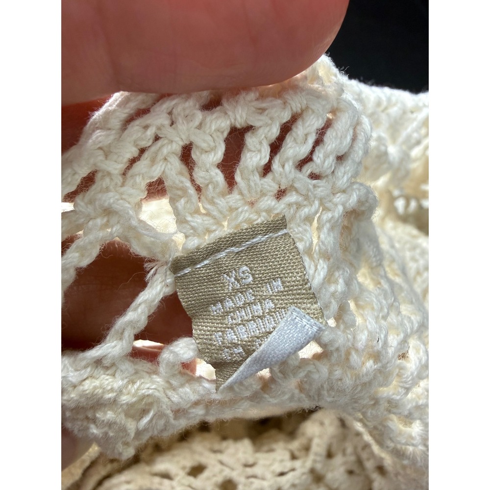 Knitted & Knotted Anthropologie Ivory Crochet Lace Dress XS Boho Taylor Swift